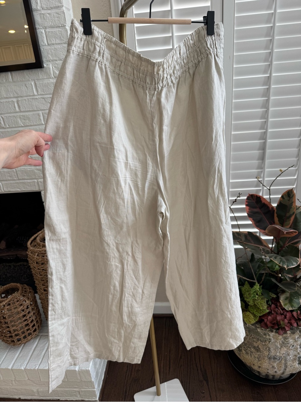 Anthropologie Somerset Linen Cropped Pants - Picture 3 of 5